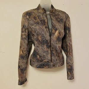 Vintage Unique (Quality-NOT Tacky) Copper-Blend Snakeskin Print Jacket